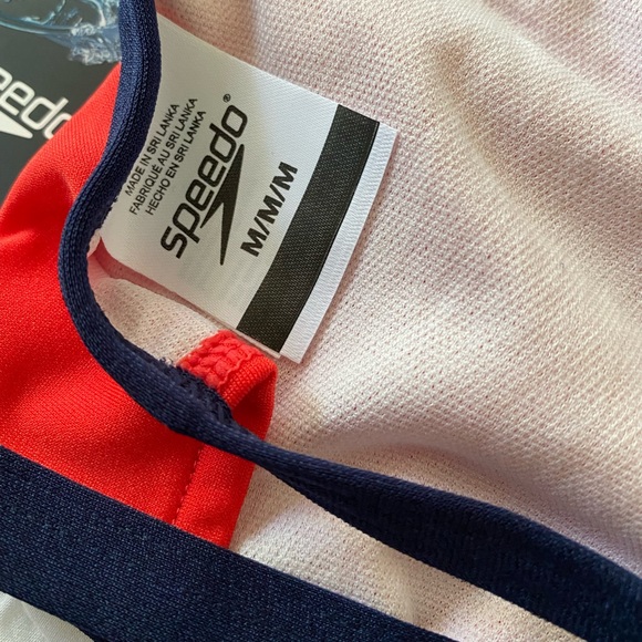 Speedo Women's Color Blocked Keyhole Tie Back Bikini Top. Sz. M - Picture 5 of 11